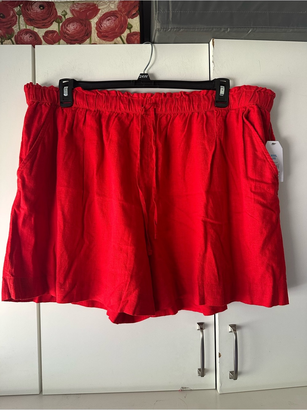 ❤️ Time and Tru Red Linen Blend Pull-On Shorts Women’s XXXL 22 NWT